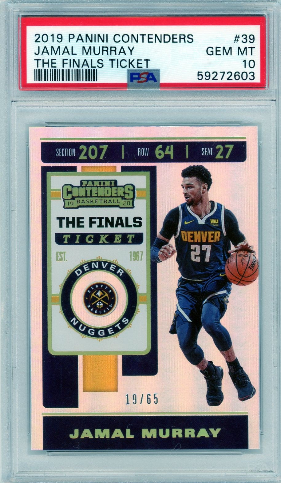 PSA 10 Jamal Murray 19/65 // 2019 Panini Contenders // The final ticke