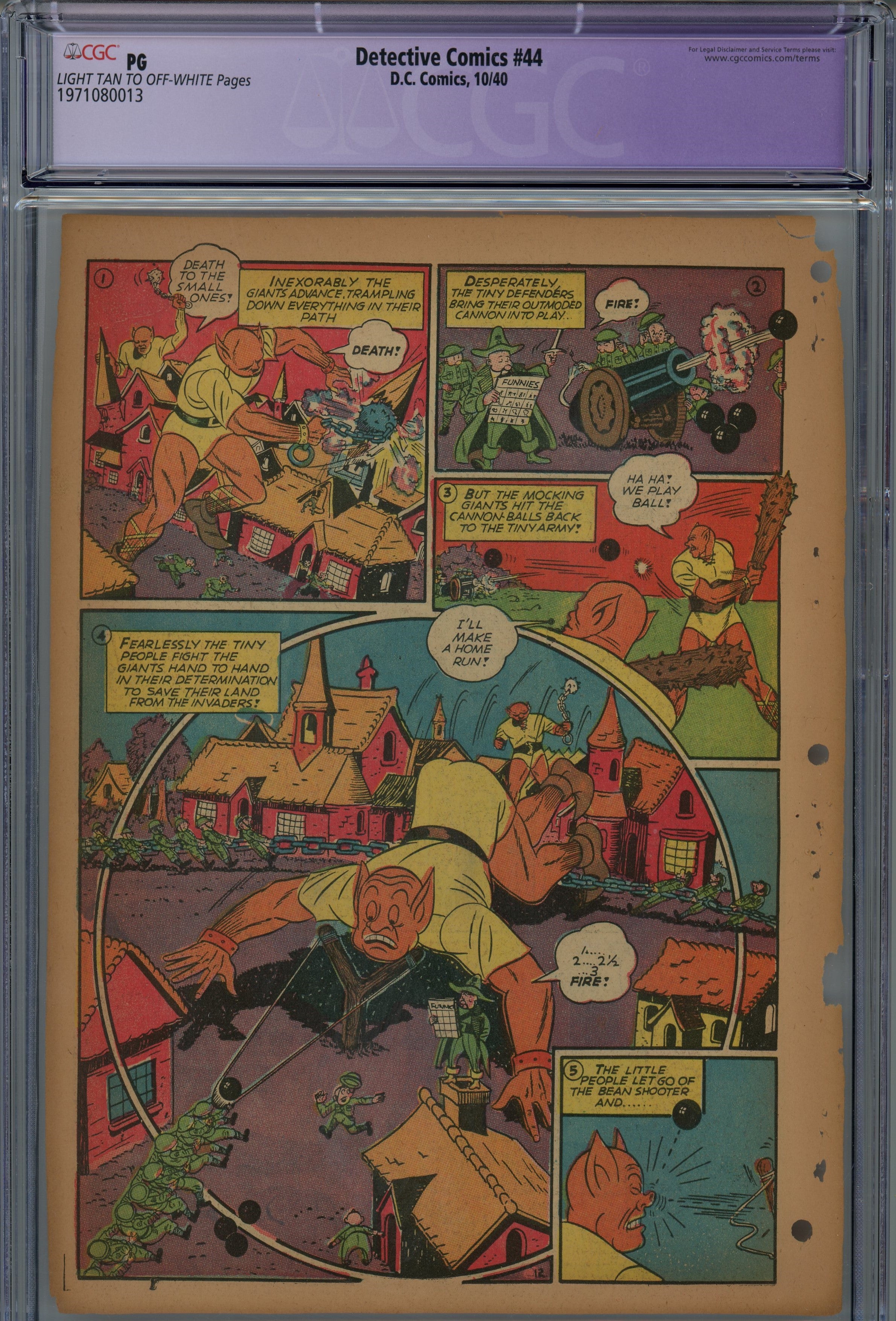 CGC PG 1940 Golden age Batman Detective comics Page 1-7 single pages