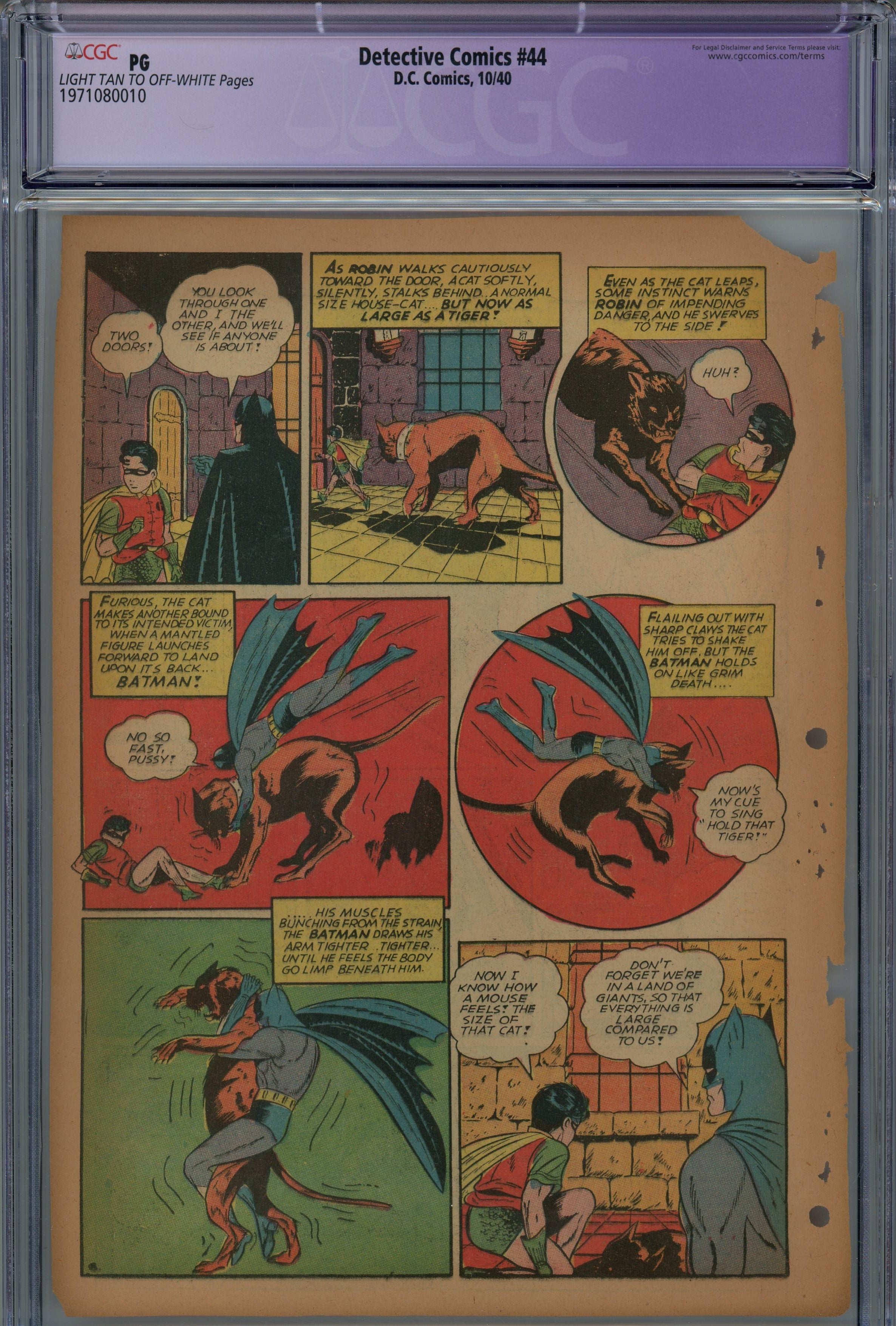 CGC PG 1940 Golden age Batman Detective comics Page 1-7 single pages