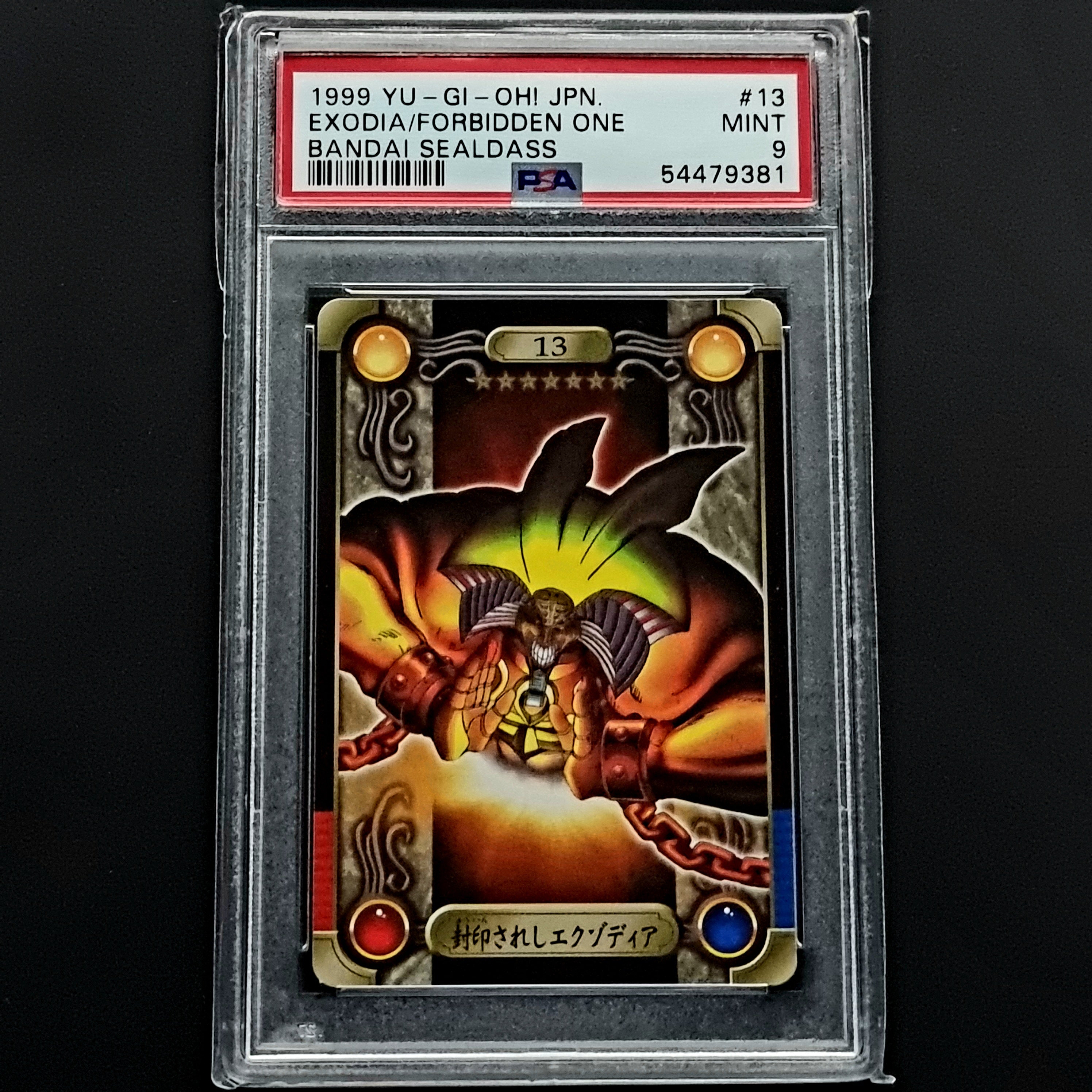 PSA 9 Exodia the forbidden one // 1999 Yugioh Japanese // Bandai Sealdass