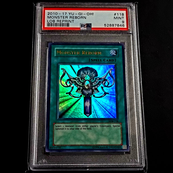 PSA 9 Mint Monster Reborn // LOB Reprint // 2010-2017 Yugioh