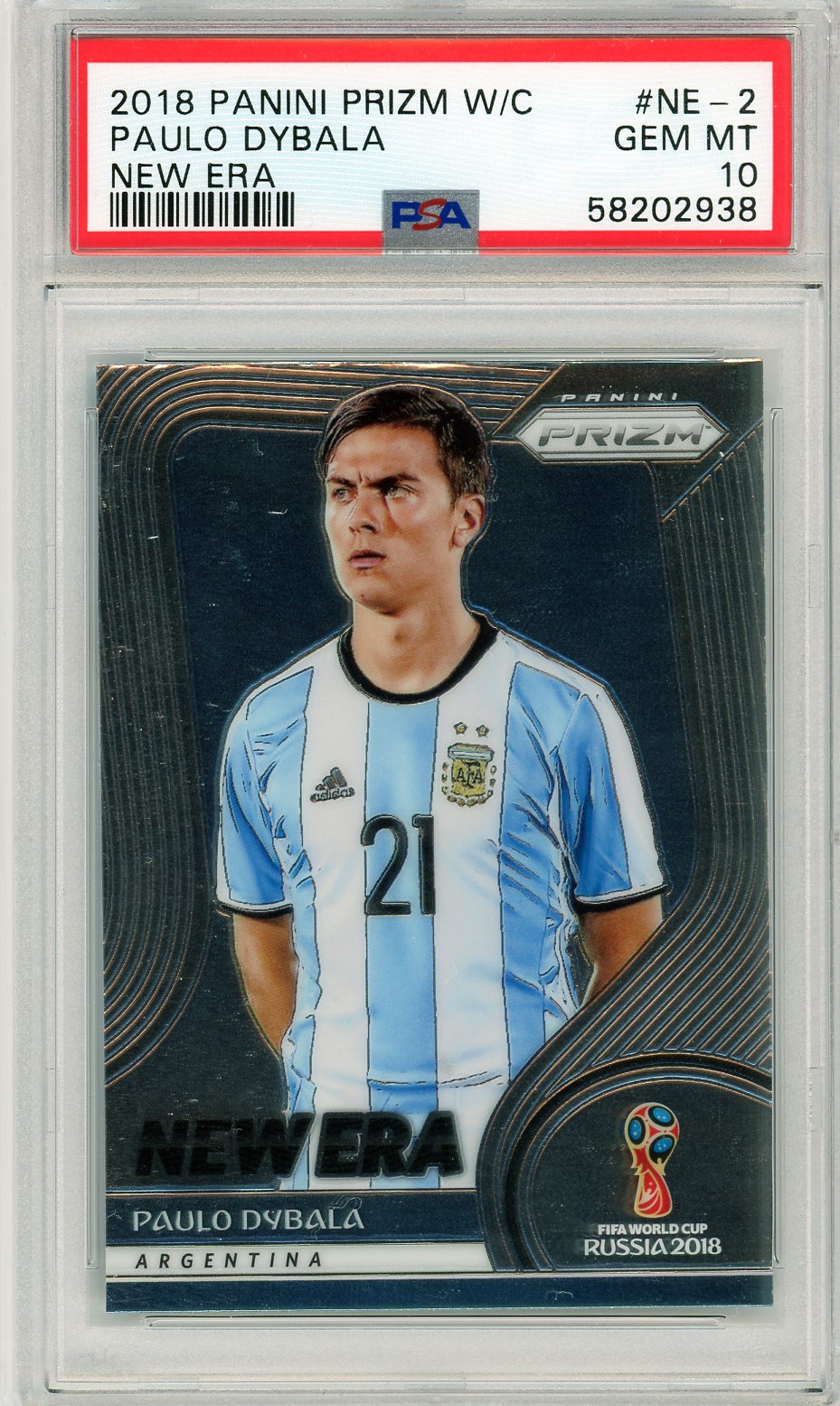 PSA 10 Paulo Dybala // 2018 Panini prizm world cup // New Era