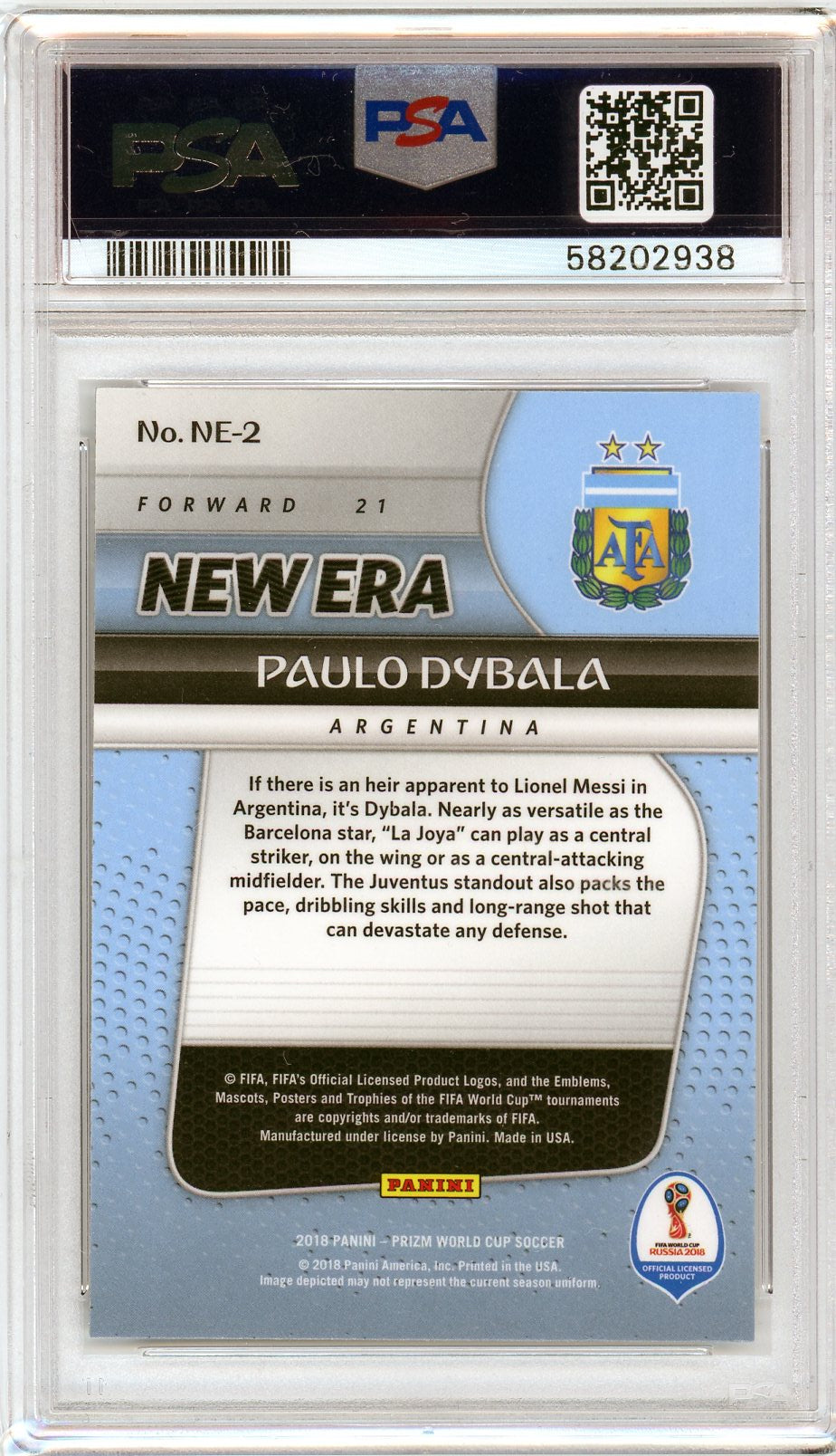 PSA 10 Paulo Dybala // 2018 Panini prizm world cup // New Era