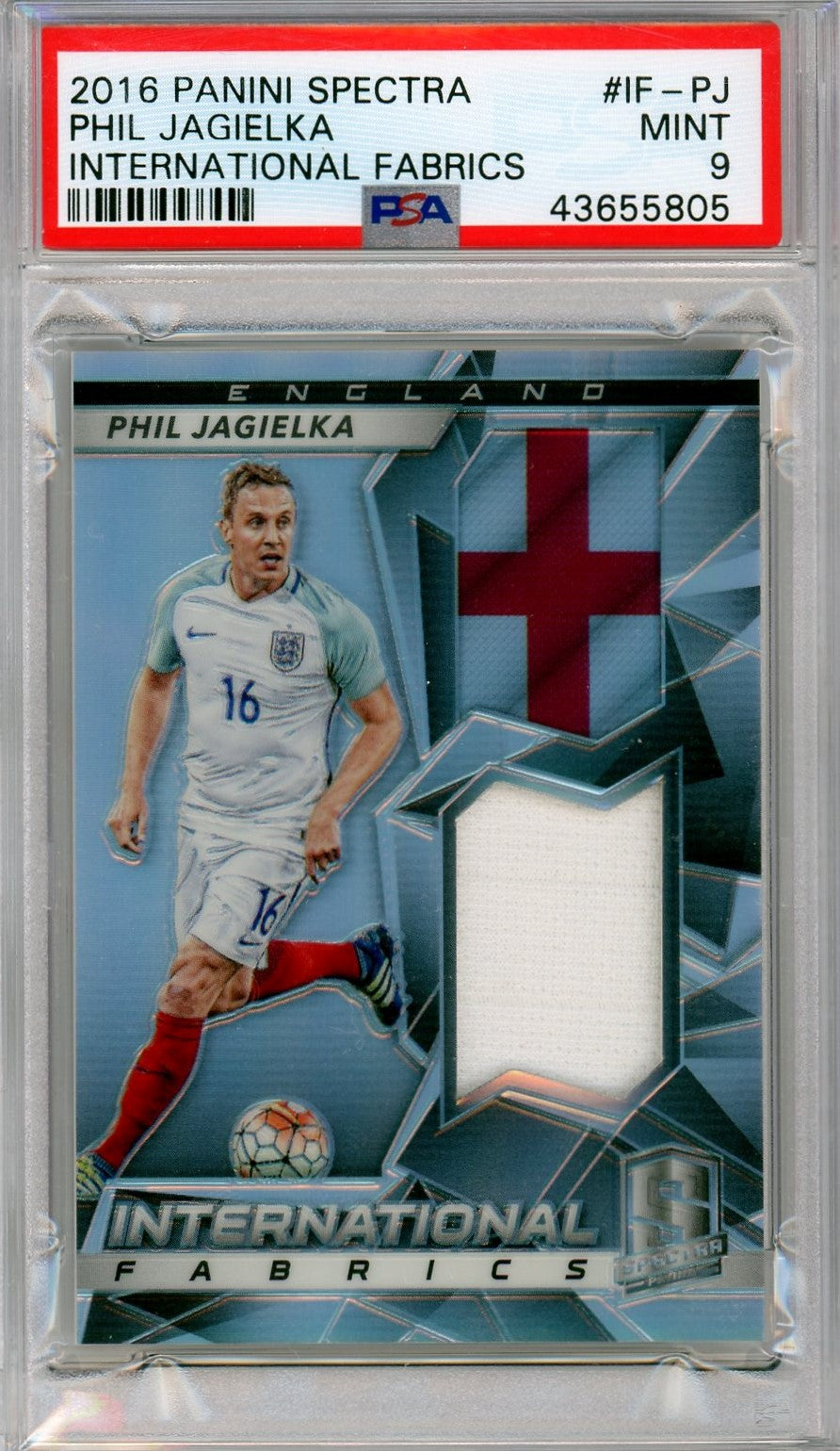 PSA 9 Mint Phil Jagielka 138/149 // Patch international fabrics // 2016 Panini spectra