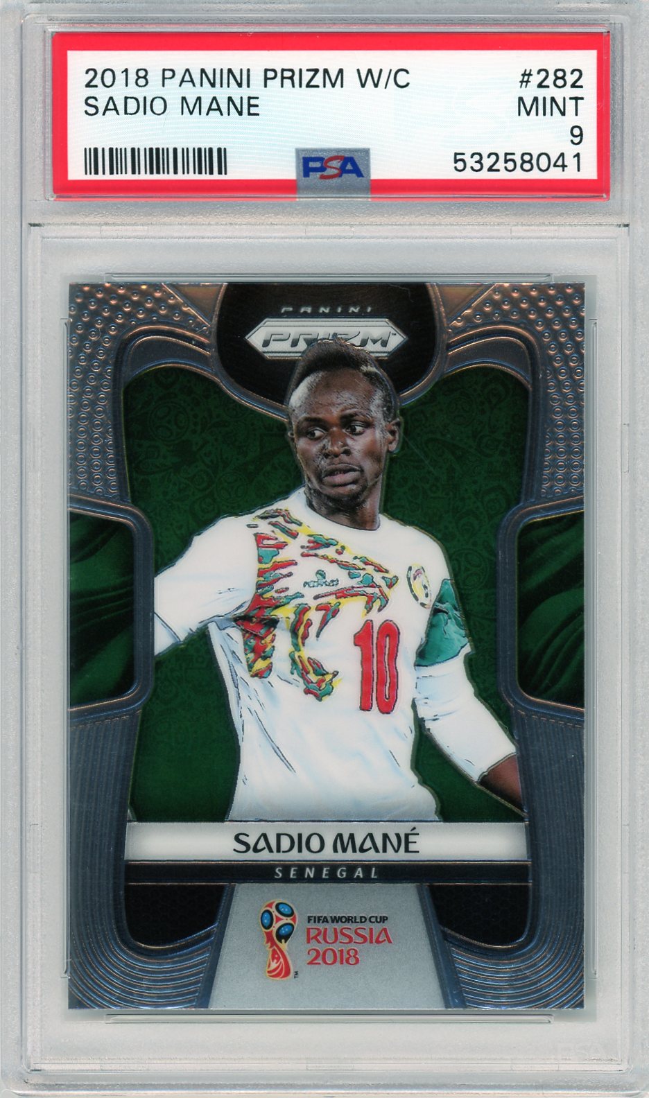 PSA 9 Sadio Mane // 2018 Panini prizm world cup #282