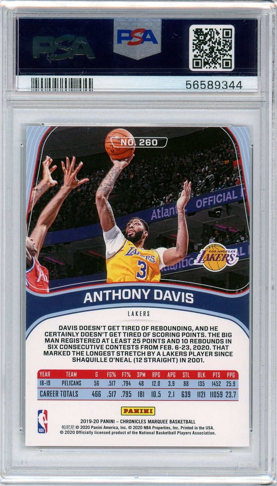 PSA 10 Anthony Davis // 2019 Panini Chronicles #260