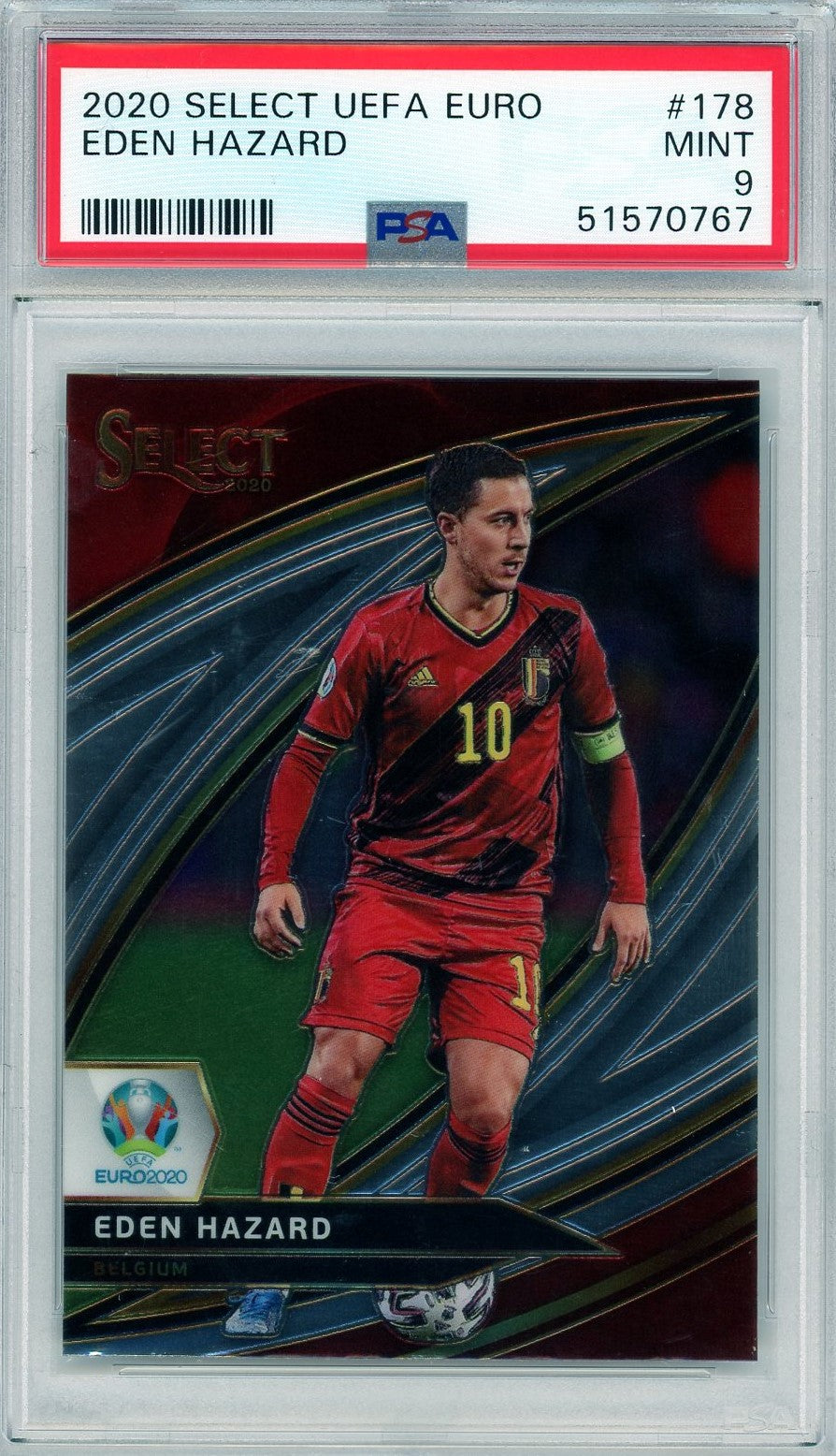 PSA 9 Eden Hazard // 2020 Select Uefa Euro #178