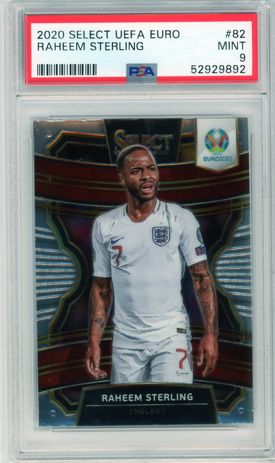 PSA 9 Raheem Sterling // 2020 Select UEFA Euro #82 // England