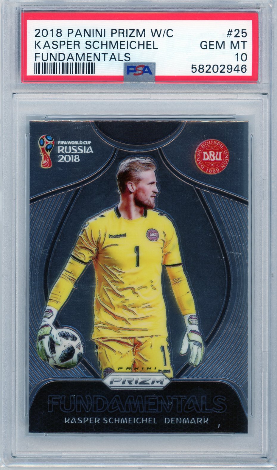 PSA 10 Kasper Schmeichel // 2018 Panini Prizm world cup fundamentals // 2018 Russia fifa world cup